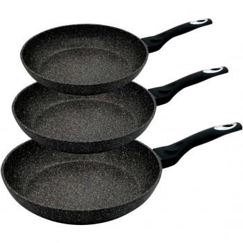 Juego de Sartenes de Granito Klausberg KB-7290, 20/24/28 cm, Antiadherente, Compatible Inducción