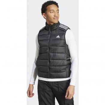 Chaleco de hombre Adidas Essentials 3S en color negro con diseño deportivo