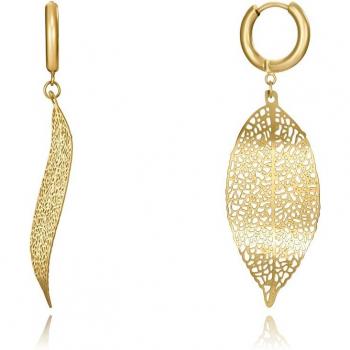 Pendientes Viceroy Chic de acero en IP dorado en forma de hoja
