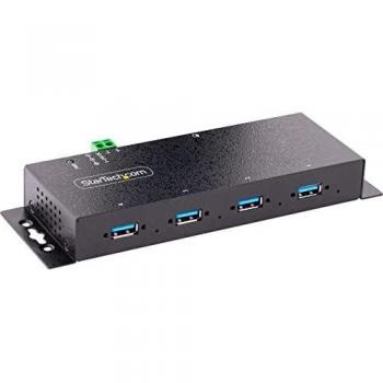 StarTech.com 4-Port Industrial USB 3.0 Hub - 5Gbps with ESD and Surge Protection, DIN/Wall/Desk Mountable, Locking Ports Heavy Duty