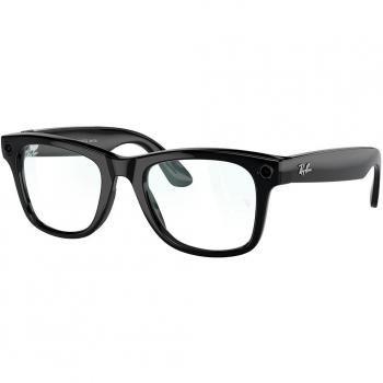 Ray-Ban Meta Wayfarer Square Smart Glasses with Blue Light Block, 53mm - Black - One Size