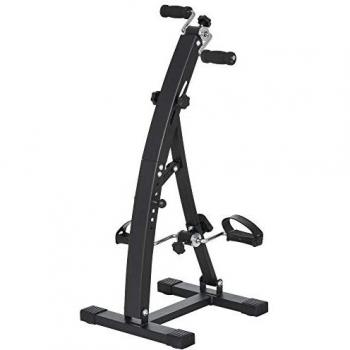 Entrenador de Movimiento para Personas Mayores HOMCOM - Pedal Trainer en Acero Negro (41x50x96 cm)