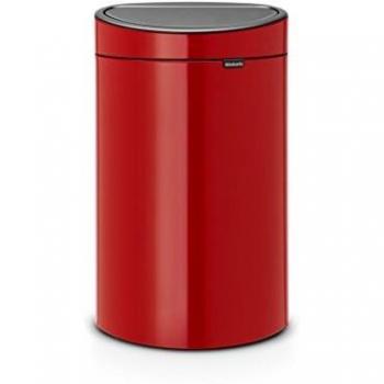 Brabantia Touch Bin Cubo de Basura, 40 litros, Acero Inoxidable, Rojo
