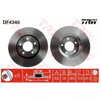 TRW DF4346 Rotores de Discos de Frenos