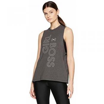 Under Armour Gráfico Niña Jefe Tanque, Mujer, Charcoal Medium Heather / / White