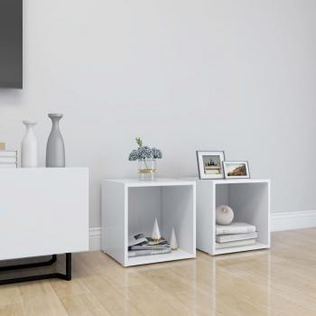 Mueble para TV vidaXL 2 uds madera contrachapada 37x35x37 cm blanco
