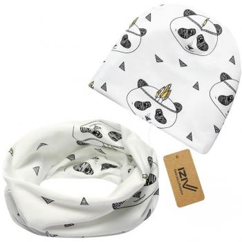 iZiv Bebé Niño Niña Gorras Bebé Niños Bufanda del Algodón Pañuelos con Algódon Suave Sombrero de Punto Unisex 0-2 años