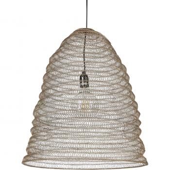 Lámpara Colgante de Techo de Hierro y Latón, Pantalla en Forma de Campana, Estilo Contemporáneo, Hecha a Mano