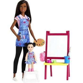 Barbie Profesora de Arte Morena con Bebé y Accesorios - Muñeca Quiero Ser (Mattel GJM30)