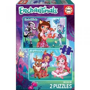 Educa - Enchantimals, 2 Puzzles infantiles de 48 piezas, a partir de 4 años
