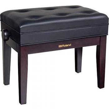Roland - Banco de piano en madera de palisandro con asiento de vinilo acolchado