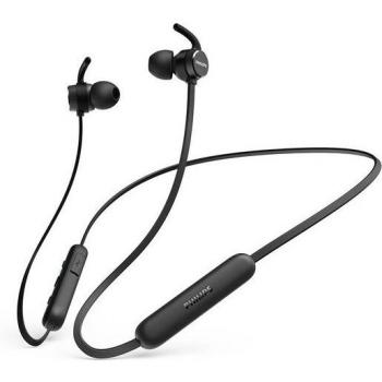 Auriculares In-Ear Bluetooth Philips TAE1209BK/00, Inalámbricos, Resistencia IPX5, 8 horas de batería, Negro
