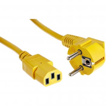 Cable de Alimentación Schuko Macho Angulado C13 Amarillo 1,20 m - ACT AK5141