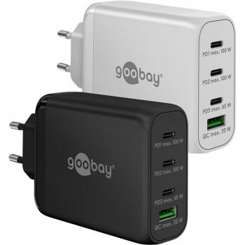 Cargador Rápido USB-C PD Multiport 100W con 3 Puertos USB-C y 1 Puerto USB-A (GaN, Blanco)