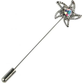 Mopec Alfiler metálico con Forma de Estrella mar, Pack de 12 Unidades, Metal, Strass, 0.30x1.40x6.00 cm