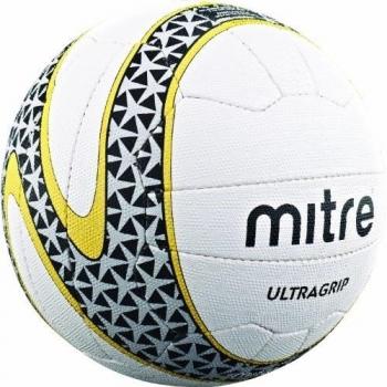 Mitre Women's Ultragrip - Red para entrenamiento de netball para mujer, tamaño 4, color gris / blanco / amarillo