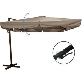Parasol Tiber Taupe Aluminium 300 x 300 x 250 cm