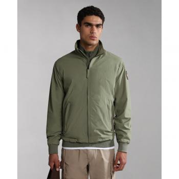 Napapijri Agard Men's Light Green Waterproof Jacket with Contrast Details - Size L