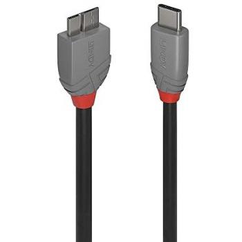 Lindy 3m USB 3.2 Type C to Micro-B Cable, Anthra Line, Black