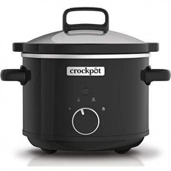 Crockpot Olla de cocción Lenta Manual | Para preparar todo tipo de recetas | óptimo si cocinas para ti solo o para dos | 2,4 L | Acero Inoxidable, Negro [CSC046X]