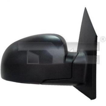 Espejo retrovisor TYC 313-0032 con carcasa negra, ajuste manual, vidrio convexo, diseño OEM y compatible con varios modelos de vehículos
