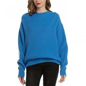 MessBebe Jersey de Punto Mujer Otoño Invierno Flojo Sueter Manga Larga Gruesos Chaquetas Holgados Casuales Ligeros Rebeca para Mujer Sudadera Tejido de Punto Cuello Redondo