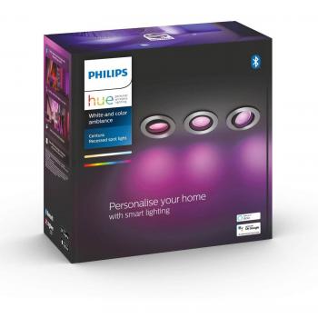 Empotrable Centura Philips HUE White&Color Redondo Aluminio Wifi & BT Pack Triple