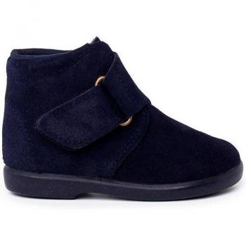 Botas de bebé niño de piel serraje con tira cruzada adherente