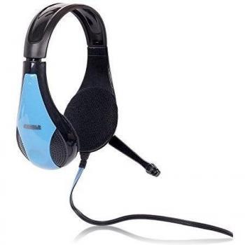 Dos canales 4WORLD 09959 estéreo de diadema con micrófono omnidireccional, profesional Música y auriculares para juegos/ordenador de sobremesa/portátil/tablet PC negro/azul