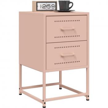 Mesitas de noche vidaXL 2 unidades acero 36x39x60,5 cm Negro, Rosa, Verde para habitación dormitorio salón estudio mesa auxiliar