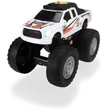 Dickie Toys Ford Raptor Wheelie Raiders - Coche de Juguete motorizado para niños, luz y Sonido, función de Rueda, 25 cm