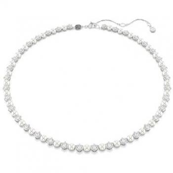 Swarovski Matrix Rhodium-Plated Crystal Pearl Tennis Necklace