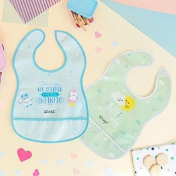 Mr Wonderful - Pack de 2 baberos mr. wonderful: mis papã¡s me quieren hasta el infinito y mã¡s allã¡