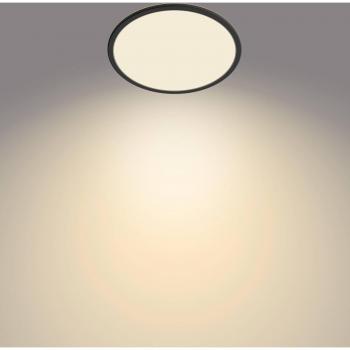 Panel LED Redondo Philips SuperSlim IP44 18W 2700K Ø 30 cm negro