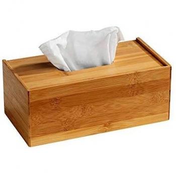 Caja de toallas cosméticas de bambú Terra, rectangular, 25x13x10 cm, marrón