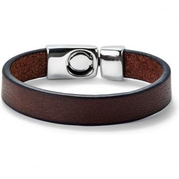 UNO de 50 Sterling Silver Plated Smooth Brown Leather Bracelet