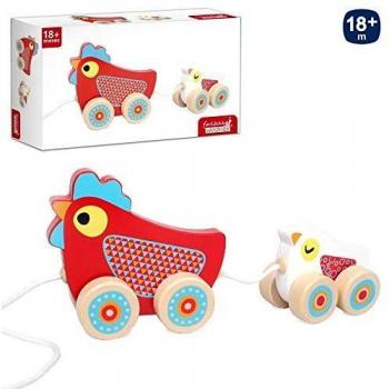 Lola Home Arrastre Gallina Y Pollito Madera 23 X 5 X 11 Cm
