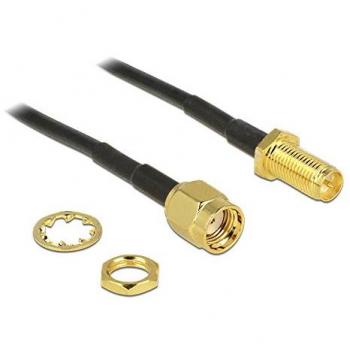 Cable Antena 0,2m RP-SMA Macho a RP-SMA Hembra para Montaje Delock 88876