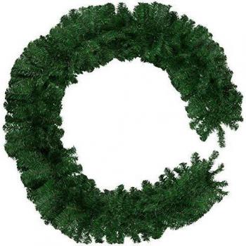 Guirnalda de Navidad TECTAKE 2,7 m - Frondosa y Natural con Lazo para Colgar, Ramas Flexibles