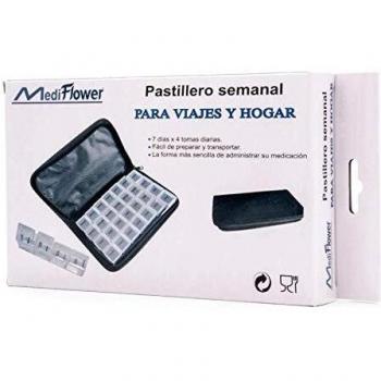MediFlower Pastillero semanal para viajes y hogar