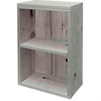 Decowood - Mesa Auxiliar en Madera de Pino Flandes, Halo Blanco - 60x40x20cm