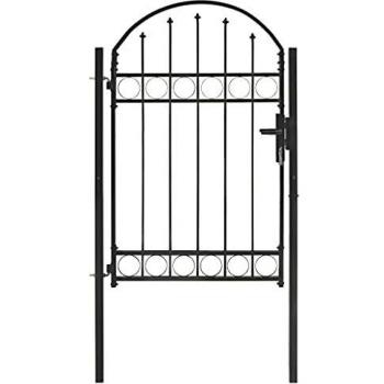 vidaXL Puerta de jard¨ªn con arco superior 100x150 cm acero negro