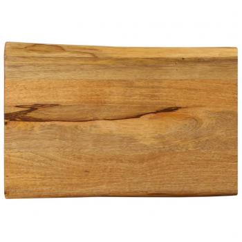 Tablero de mesa borde natural madera maciza mango 70x40x3,8 cm Marrón