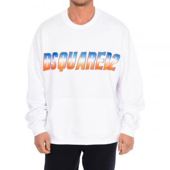 Sudadera de Hombre Dsquared2 de Manga Larga con Cuello Redondo - Color Blanco - Talla Pequeña