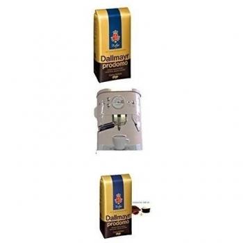 Dallmayr prodomo toda granos 500g + CAJA DE CAFÉ nuevo 3D Diseño color blanco + 4Vasos con Asa 200ml