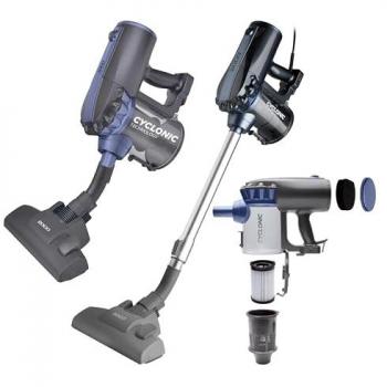 Aspiradora Sin Bolsa Sogo 600W Vertical y Manual con Tubo de Aluminio Ajustable, Recipiente 0.5L, Filtro HEPA y Potencia Ciclónica 14000Pa en Gris-Azul