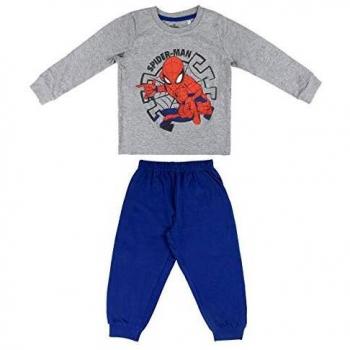 Artesania Cerda Pijama Largo Single Jersey Spiderman Conjuntos, Gris
