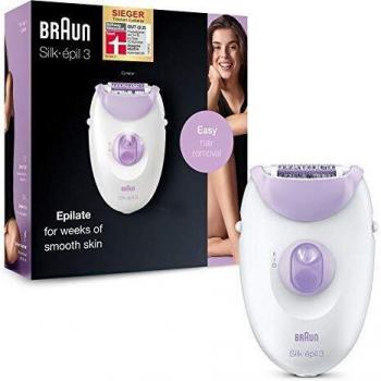 Braun Silk-épil 3 3-170, Epilator for Long-Lasting Hair Removal, 20 Tweezer system, Smartlight technology, Massage rollers