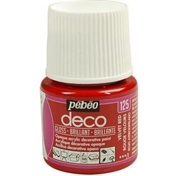 PEBEO - Pintura acrílica multisoporte - Color Opaco - Acabado Brillante - Color Rojo Terciopelo - 45ml