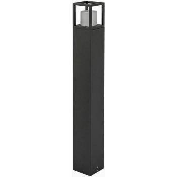 Bolardo luminoso LED Lucande Rumina, 80 cm, moderno, negro, aluminio, 1 llama